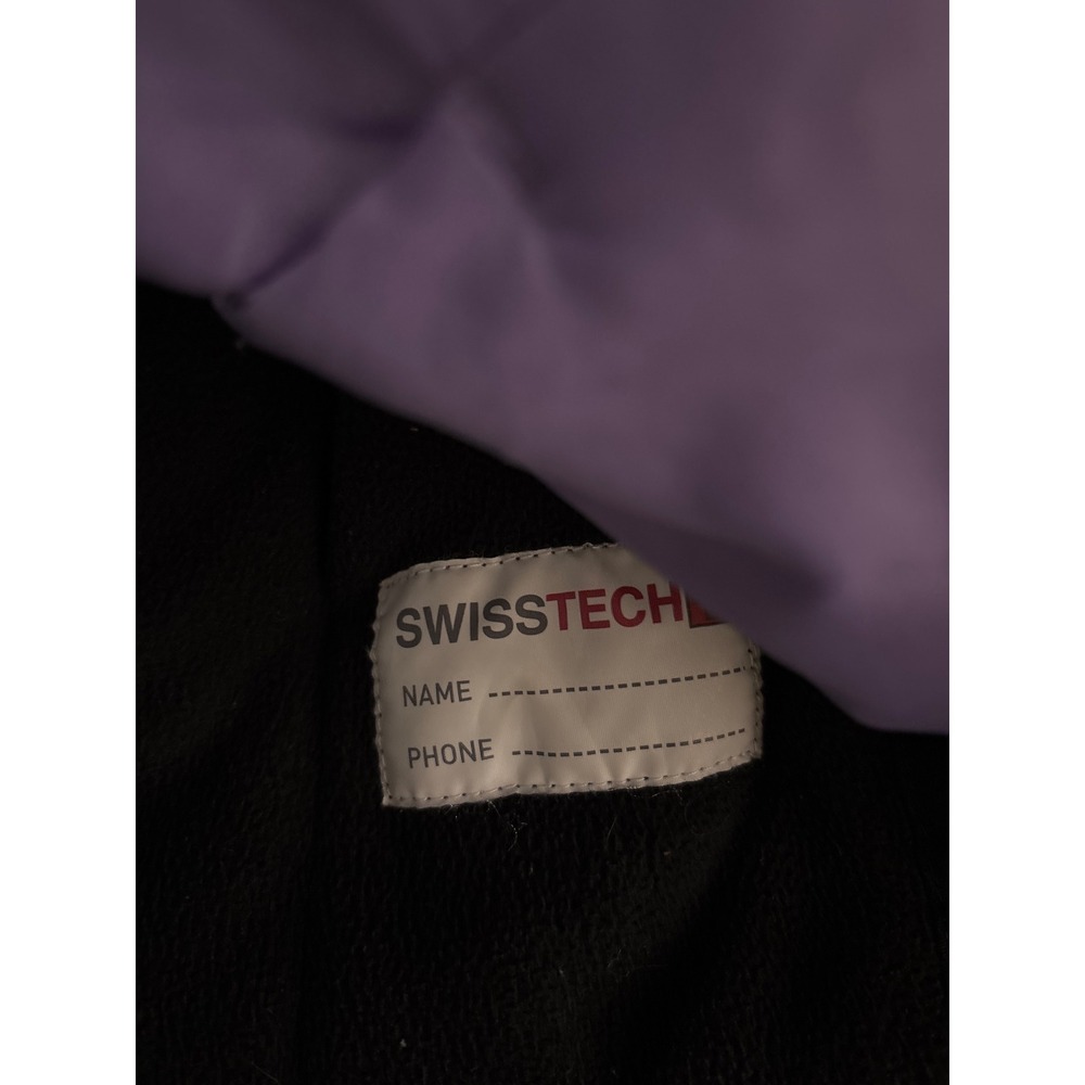 Swiss Tech Kids Girls Colorblock Hooded Winter Jacket 6-6X Purple Black Mint - Picture 6 of 7